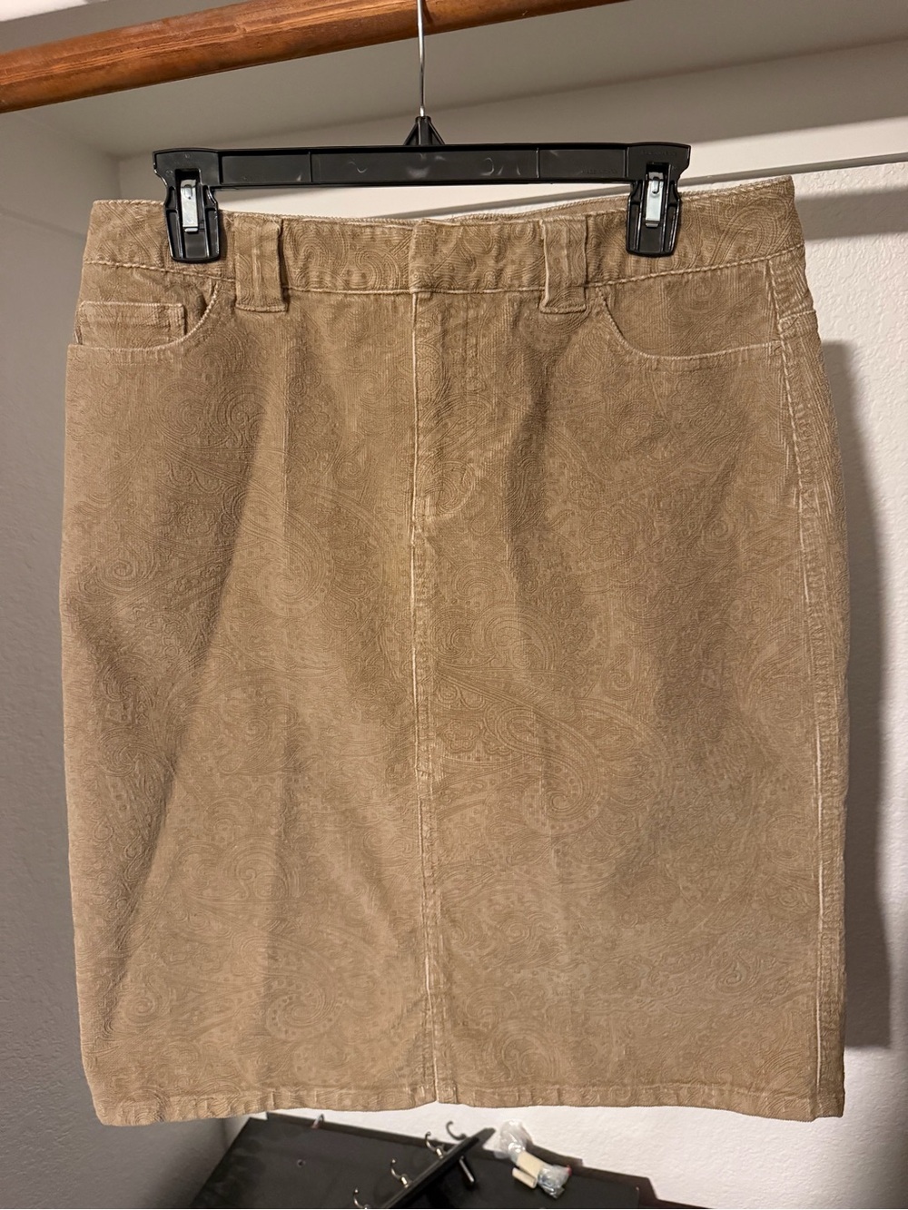 Express Tan Corduroy Pencil Skirt